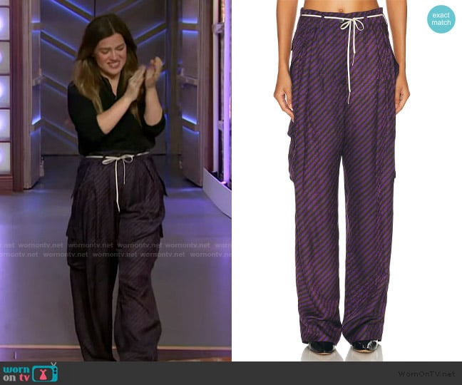 Dries Van Noten Polk Pants worn by Kelly Clarkson on The Kelly Clarkson Show