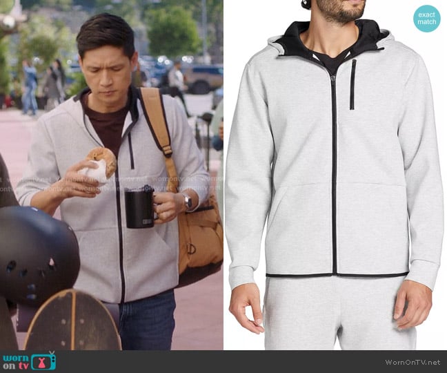 DSG Sport Fleece Full Zip Hoodie in Light Heather Gray worn by Benson Kwan (Harry Shum Jr.) on Greys Anatomy