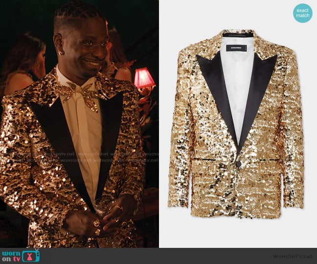 Dsquared2 Sexy Palm Beach Blazer worn by Julien (Samuel Arnold) on Emily in Paris