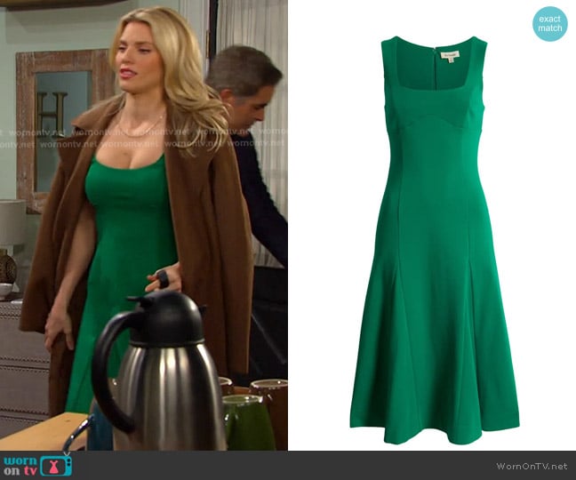 Du Paradis Rose Sleeveless Fit & Flare Midi Dress worn by Catherina Greene (AnnaLynne McCord) on Days of our Lives