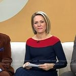 Dylan’s navy and red colorblock dress on Today