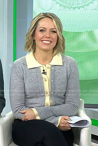 Dylan's grey layered cardigan on Today