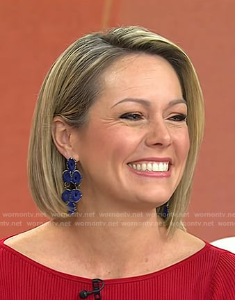 Dylan’s navy statement earrings on Today