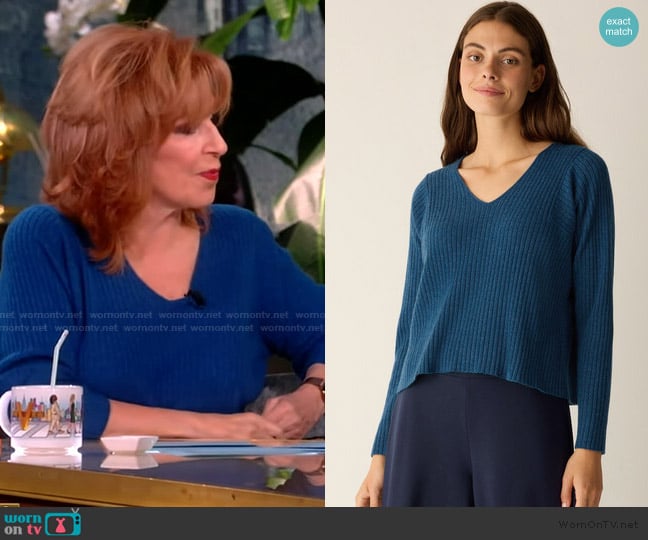 Ana’s teal ribbed sweater on The View