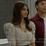 Electra’s polka dot ruched dress on The Bold and the Beautiful