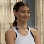 Electra's white cropped tank top on The Bold and the Beautiful