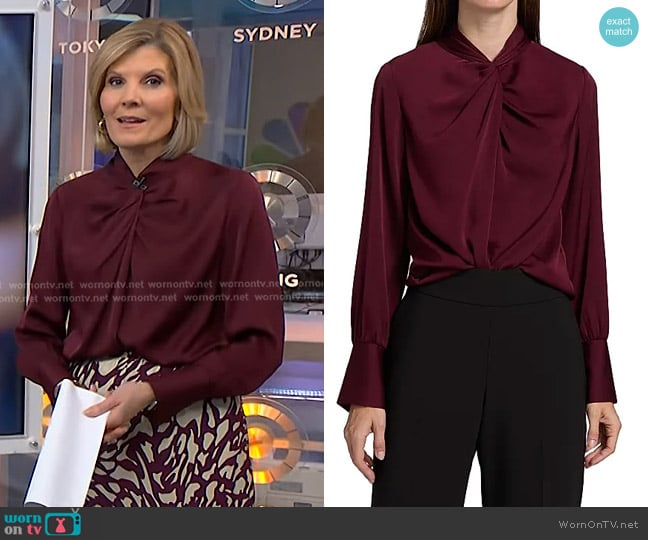 Kate’s burgundy blouse on NBC News Daily