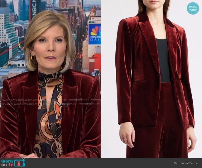 Elie Tahari The Lucia Velvet Blazer worn by Kate Snow on NBC News Daily