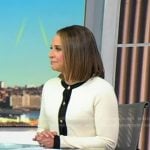 Elizabeth’s white cardigan on Good Morning America