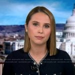 Elizabeth’s navy contrast trim cardigan on Good Morning America