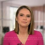 Elizabeth’s pink ribbed cardigan on Good Morning America