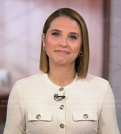 Elizabeth's ivory textured cardigan on Good Morning America