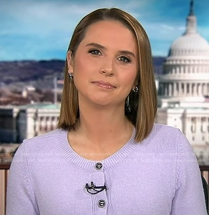 Elizabeth’s lilac cardigan on Good Morning America
