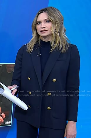 Ellison Barber’s navy blazer with patch pocket on Today