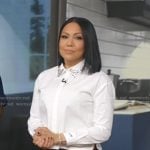 Stephanie's white embellished collar shirt on Good Morning America