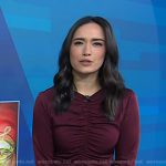 Emilie’s burgundy ruched top on Today