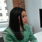 Emilie's mint green velvet jacket on Today