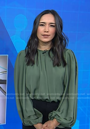 Emilie's green puff sleeve blouse on Today