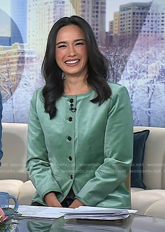 Emilie’s mint green velvet jacket on Today
