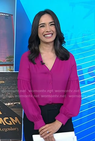 Emilie's pink v-neck blouse on Today