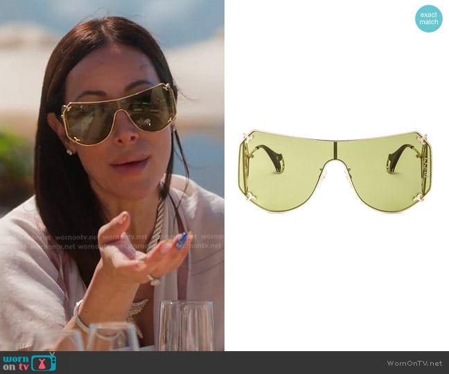 Emilio Pucci Shield Sunglasses worn by Angie Katsanevas on The Real Housewives of Salt Lake City