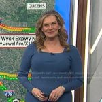 Emily’s blue pleated knit midi dress on Today