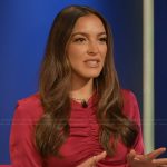 Emily’s pink ruched top on Access Hollywood