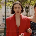 Emily’s red blazer and vest on Emily in Paris