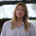 Erica’s blue stripe oversized shirt on Greys Anatomy