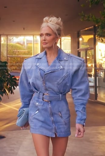Erika’s denim zip front dress on The Real Housewives of Beverly Hills
