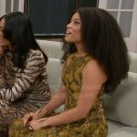 Eva’s yellow snake print corset top and pants set on Beyond the Gates