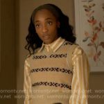 Faith’s metallic fair isle sweater vest on Will Trent