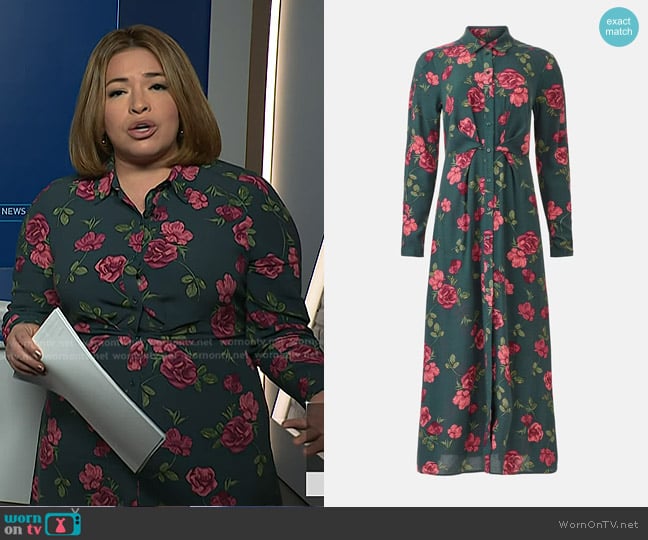 Favorite Daughter Icon Button Up Collared Maxi Dress worn by Gilma Avalos on NBC News Daily