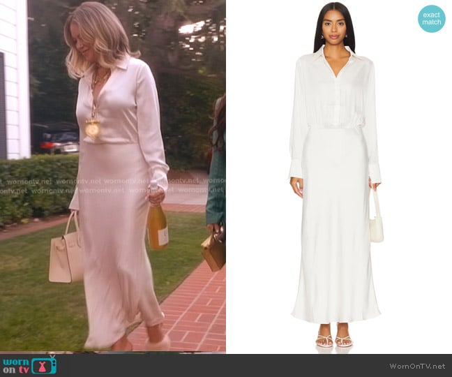 Favorite Daughter Take Me Seriously Long Dress in Ivory worn by Amanda Frances on The Real Housewives of Beverly Hills