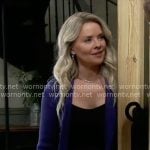Felicia’s purple cardigan on General Hospital