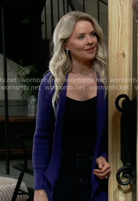 Felicia’s purple cardigan on General Hospital