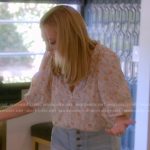 Sutton’s floral blouse and denim shorts on The Real Housewives of Beverly Hills