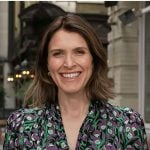 Molly's black floral tie neck dress on Today