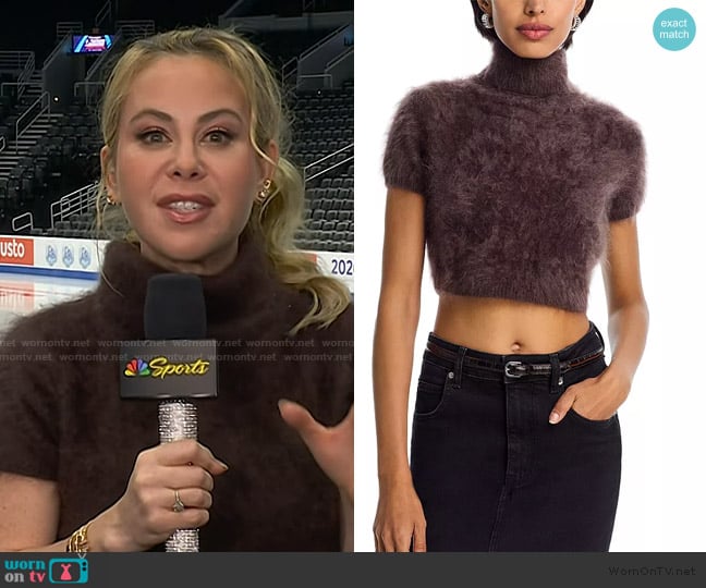 Frame The Teddy Turtleneck Cropped Sweater worn by Tara Lipinski on Today