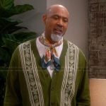 Frank's green knit cardigan on The Upshaws