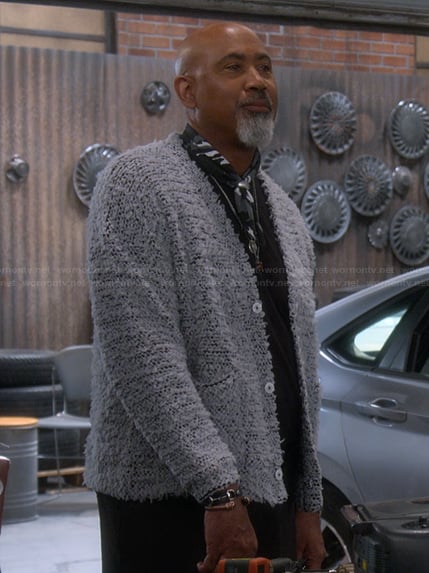 Frank’s gray cardigan on The Upshaws
