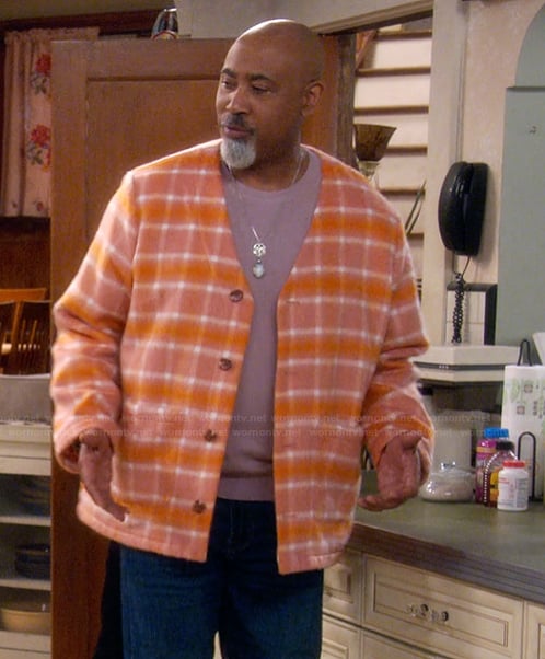 Frank's plaid cardigan on The Upshaws