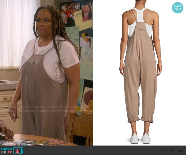 Regina’s khaki onesie on The Upshaws