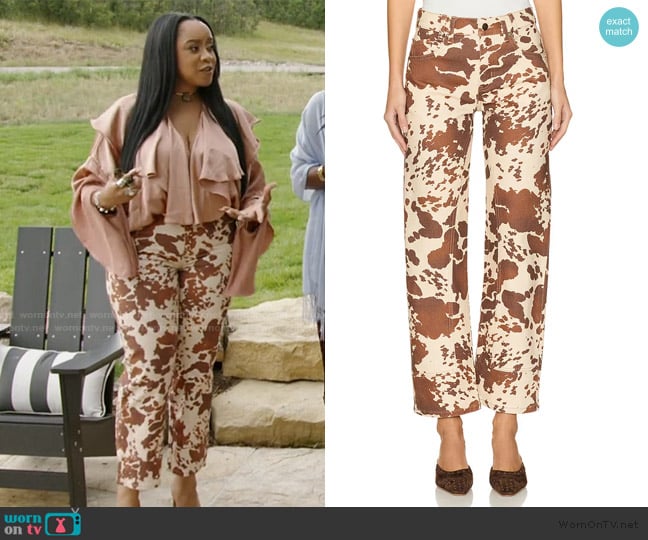 Angel’s cow print pants on RHOP