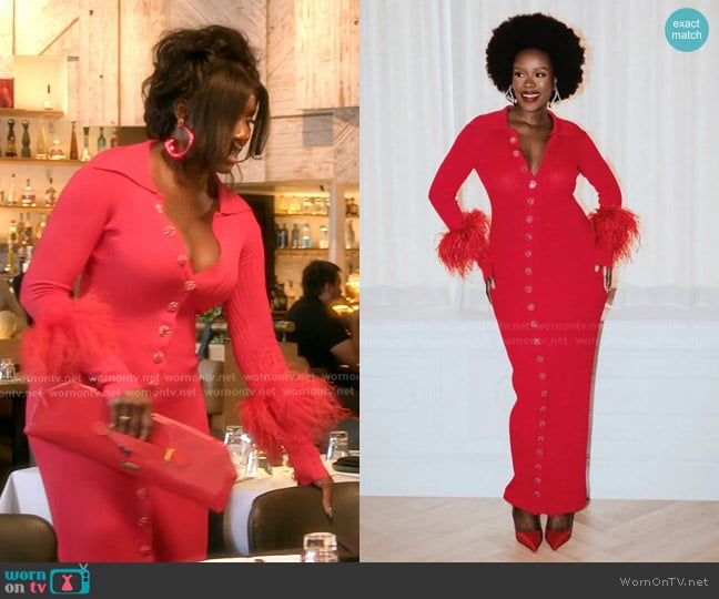 Fumi The Label Marigold Maxi Embellished Dress worn by Bozoma Saint John on The Real Housewives of Beverly Hills