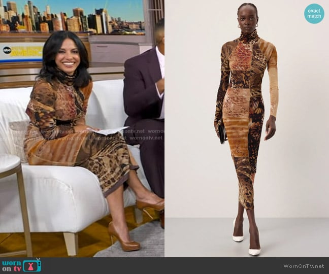 Fuzzi Abito Midi Dress worn by Dr. Tara Narula on Good Morning America