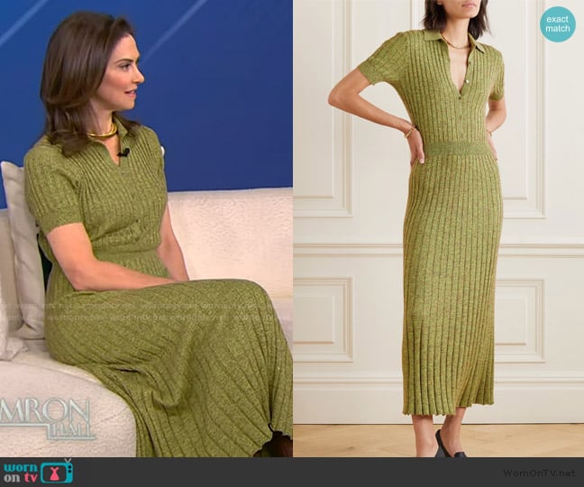 Gabriela Hearst Avant ribbed cashmere and silk-blend midi dress worn by Jennifer Wallace on Tamron Hall Show