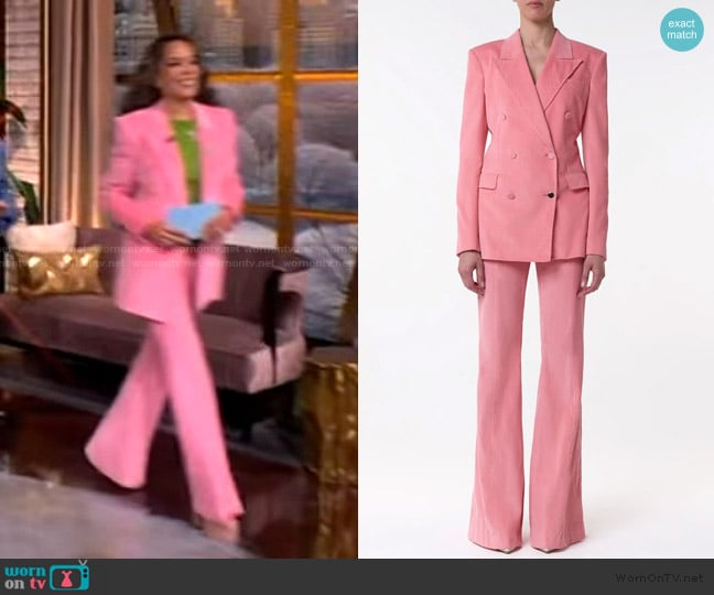 Gabriela Hearst Gavin Blazer in Rosa Sea Island Cotton Corduroy worn by Sunny Hostin on The View
