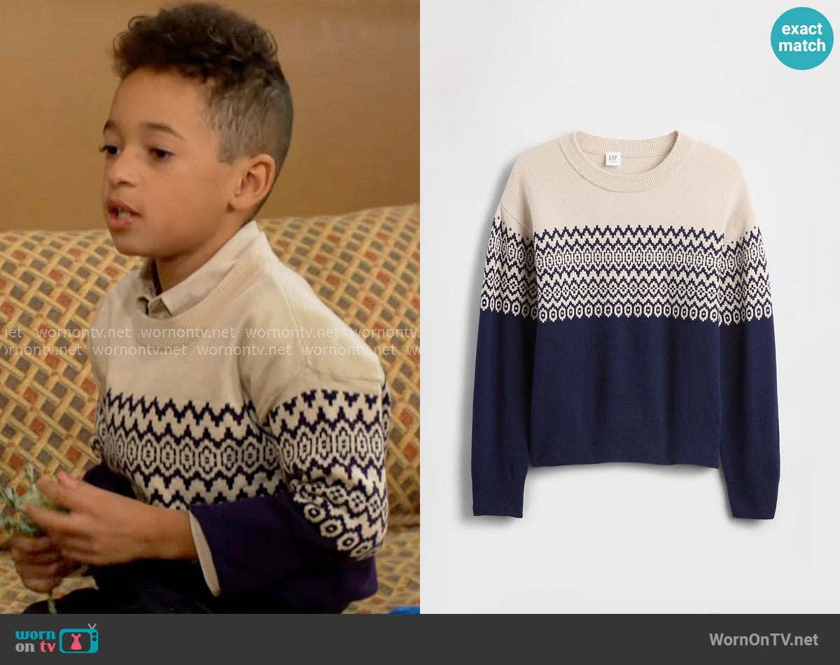 GAP CashSoft Relaxed Crewneck Sweater worn by Dominic Newman-Abbott-Winters-Chancellor (Ethan Ray Clark) on The Young and the Restless