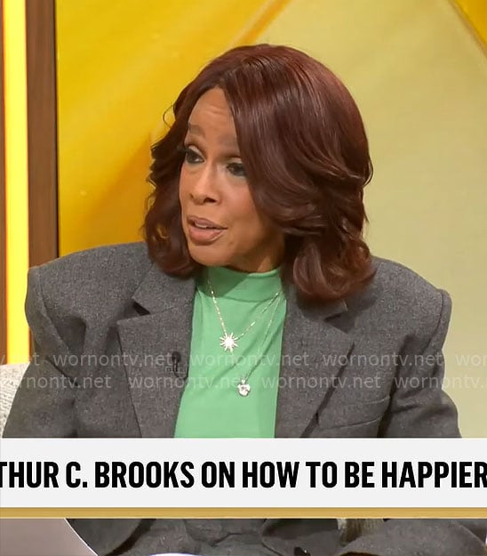 Gayle King’s grey oversized suit on CBS Mornings